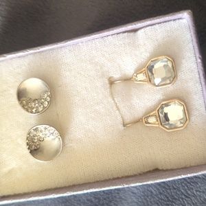 Lia Sophia "Sugar Dusted" studs and "Privy" hook earrings